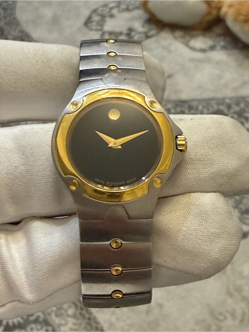 Movado S.E. Sports Edition Two-Tone Steel Black Dial Quartz Ladies Watch 9935704